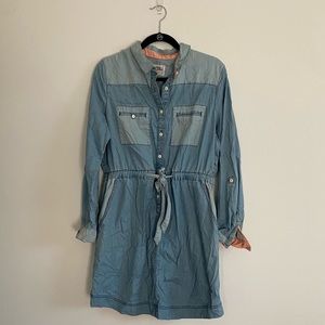 Anthropologie Holding Horses Chambray Shirtdress